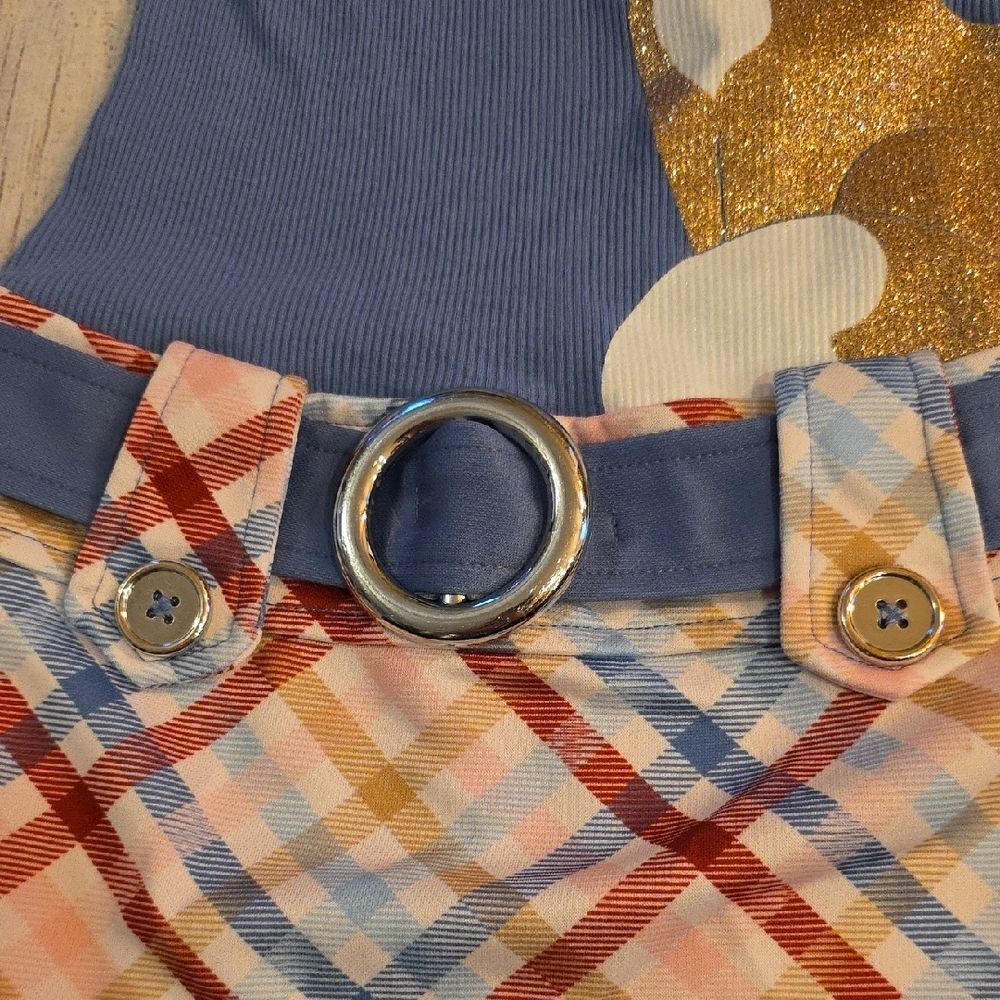 Gray and Tan Fit and Flare Casual Dress - Picture 3 of 4